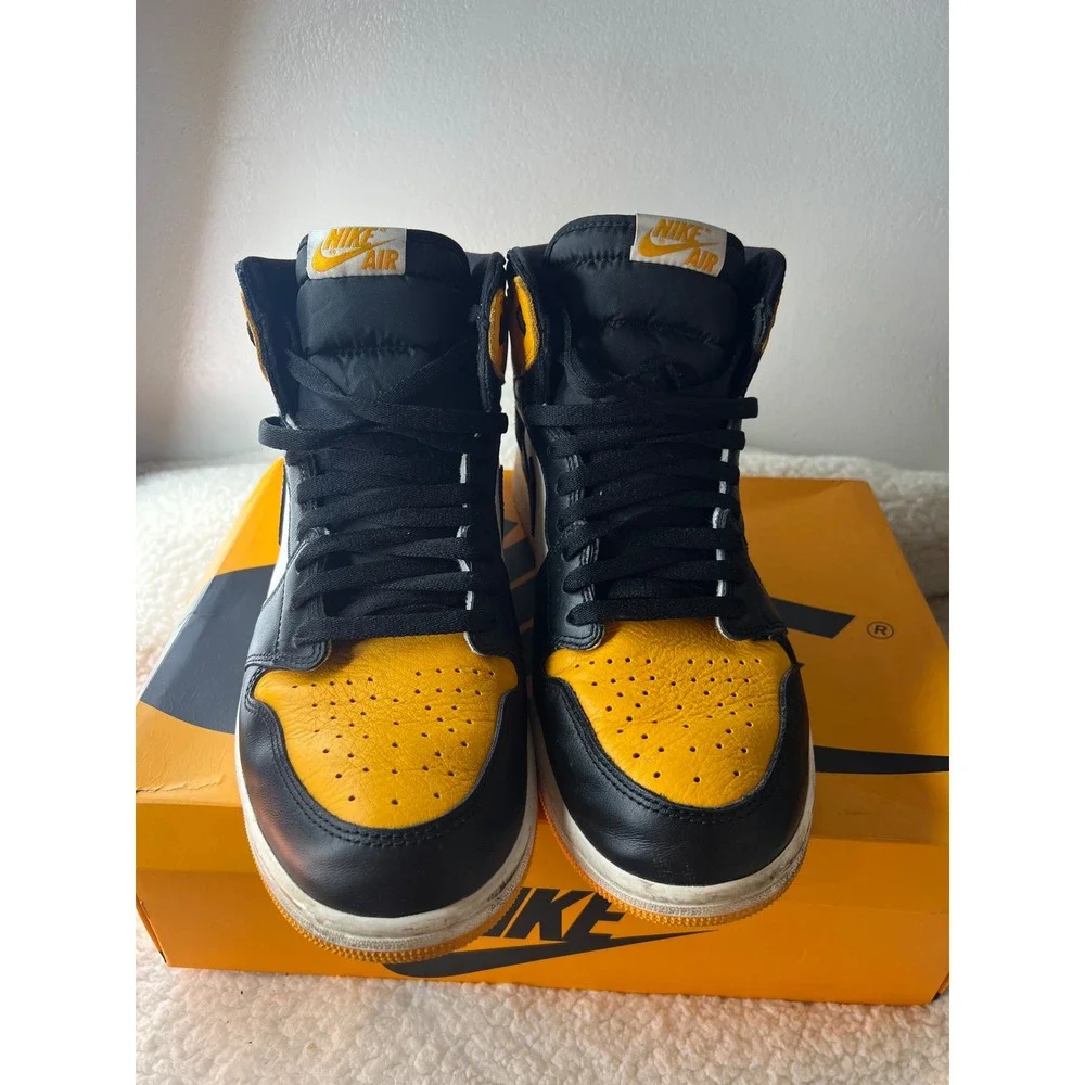 Nike Air Jordan 1 Retro High OG Taxi Yellow Ochre Black 555088-711 Mens Size 13